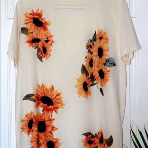 Sunflower V Neck Tee